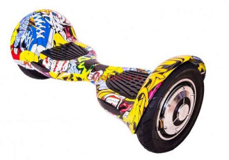 Гироскутер Smart Balance Wheel SUV 10 дюймов c АРР приложением, желтый граффити